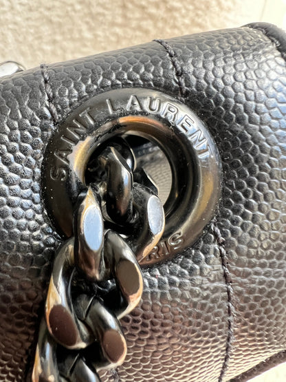 Yves Saint Laurent (YSL) Large Black on Black Envelope Bag (RRP £2,400)