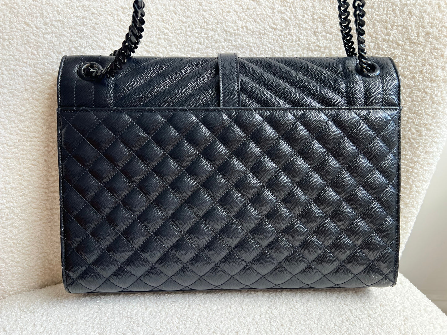 Yves Saint Laurent (YSL) Large Black on Black Envelope Bag (RRP £2,400)