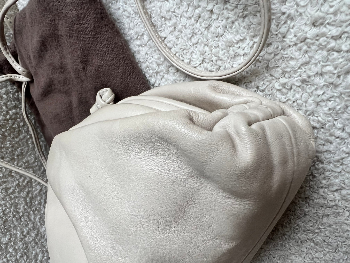 Bottega Veneta Cream Mini Pouch Clutch