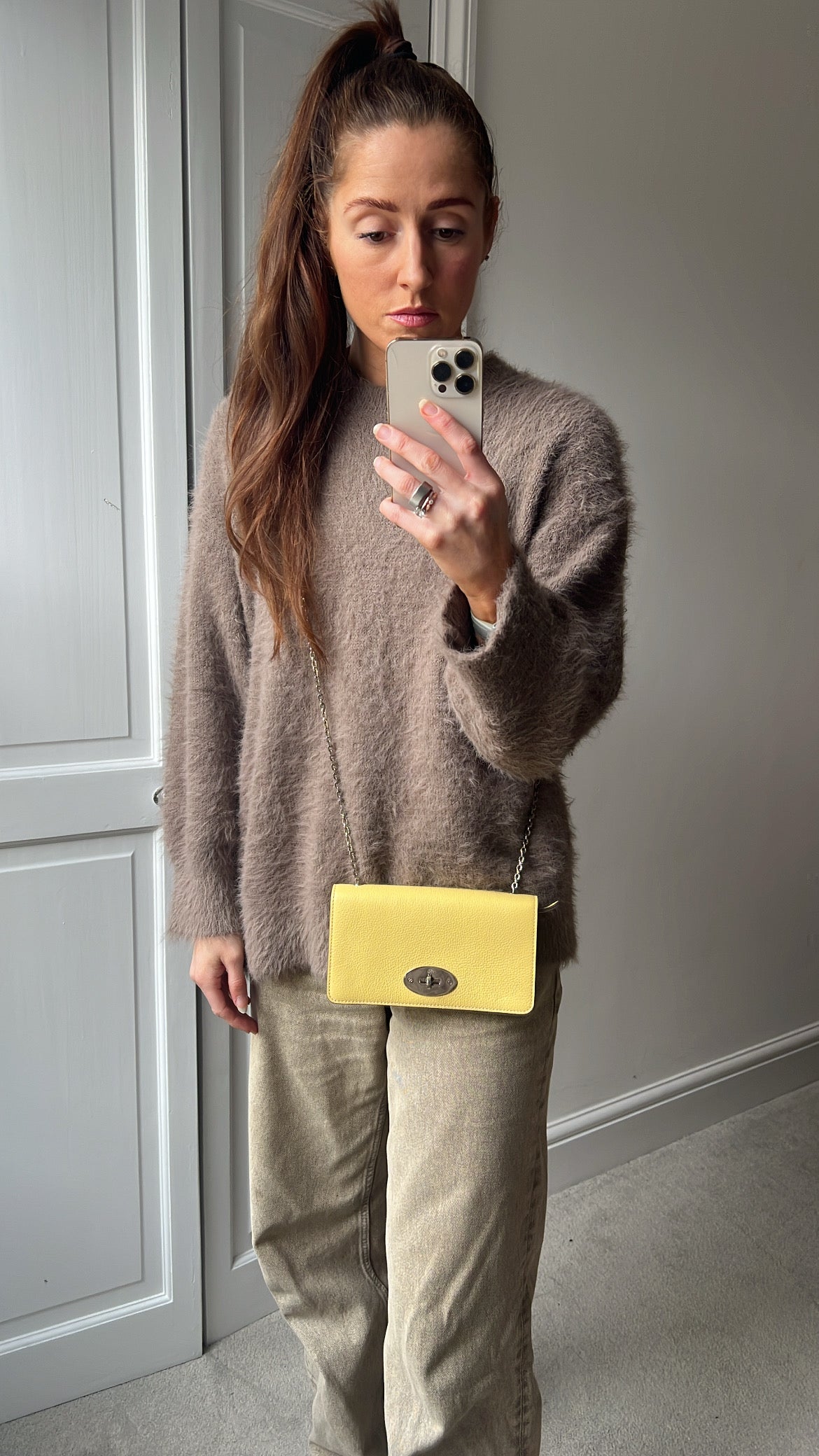 Mulberry Camomile Yellow Bayswater Clutch (RRP £495)