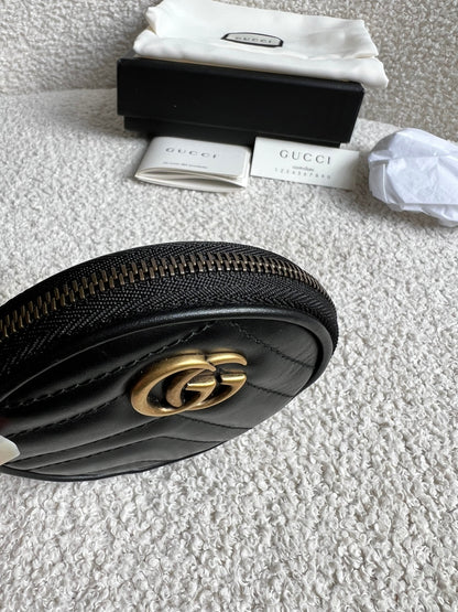 Gucci Black GG Marmont Coin Pouch (RRP £350)
