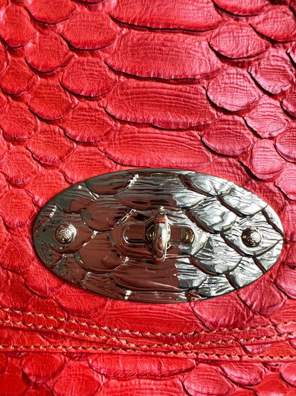 Mulberry Flame Red Silky Snake Print Regular Alexa (RRP £1100)