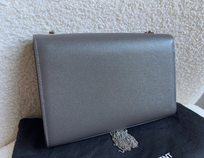 Yves Saint Laurent (YSL) Light Grey Small Kate Tassel (RRP £1,550)