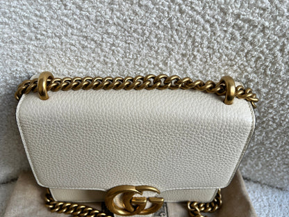 Gucci Cream GG Marmont Chain Mini Bag