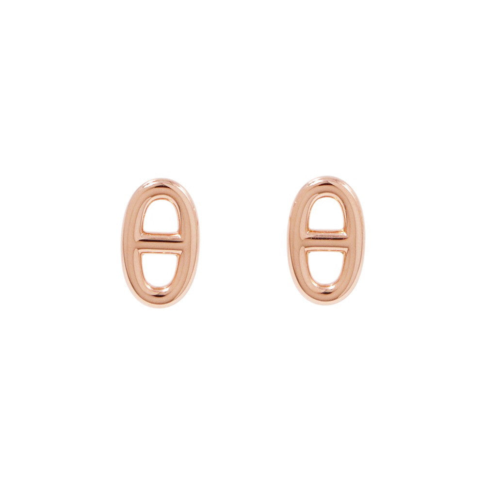HERMES Chaine d'Ancre Farandole Earrings Size TPM 18K Pink Gold
