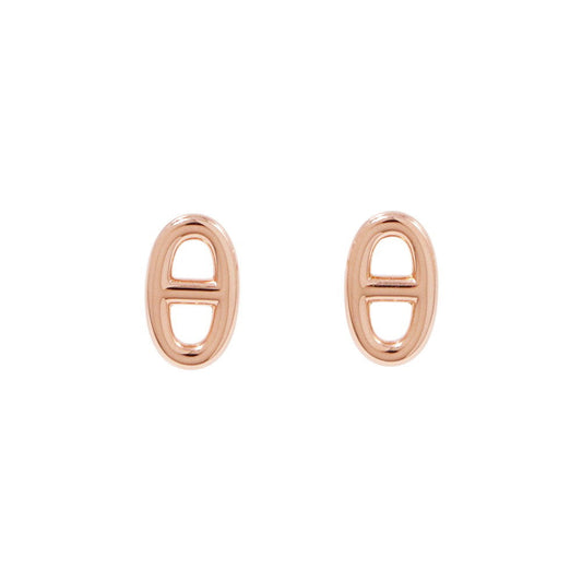 HERMES Chaine d'Ancre Farandole Earrings Size TPM 18K Pink Gold