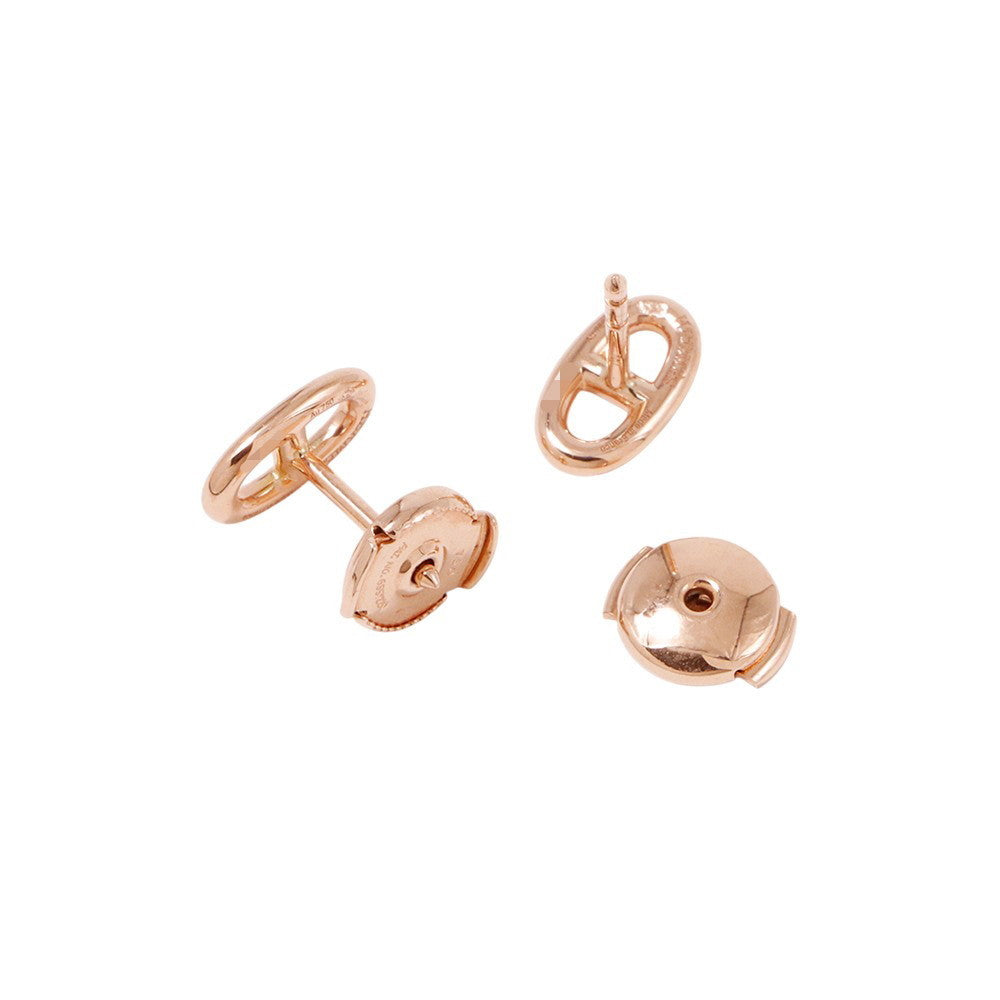HERMES Chaine d'Ancre Farandole Earrings Size TPM 18K Pink Gold
