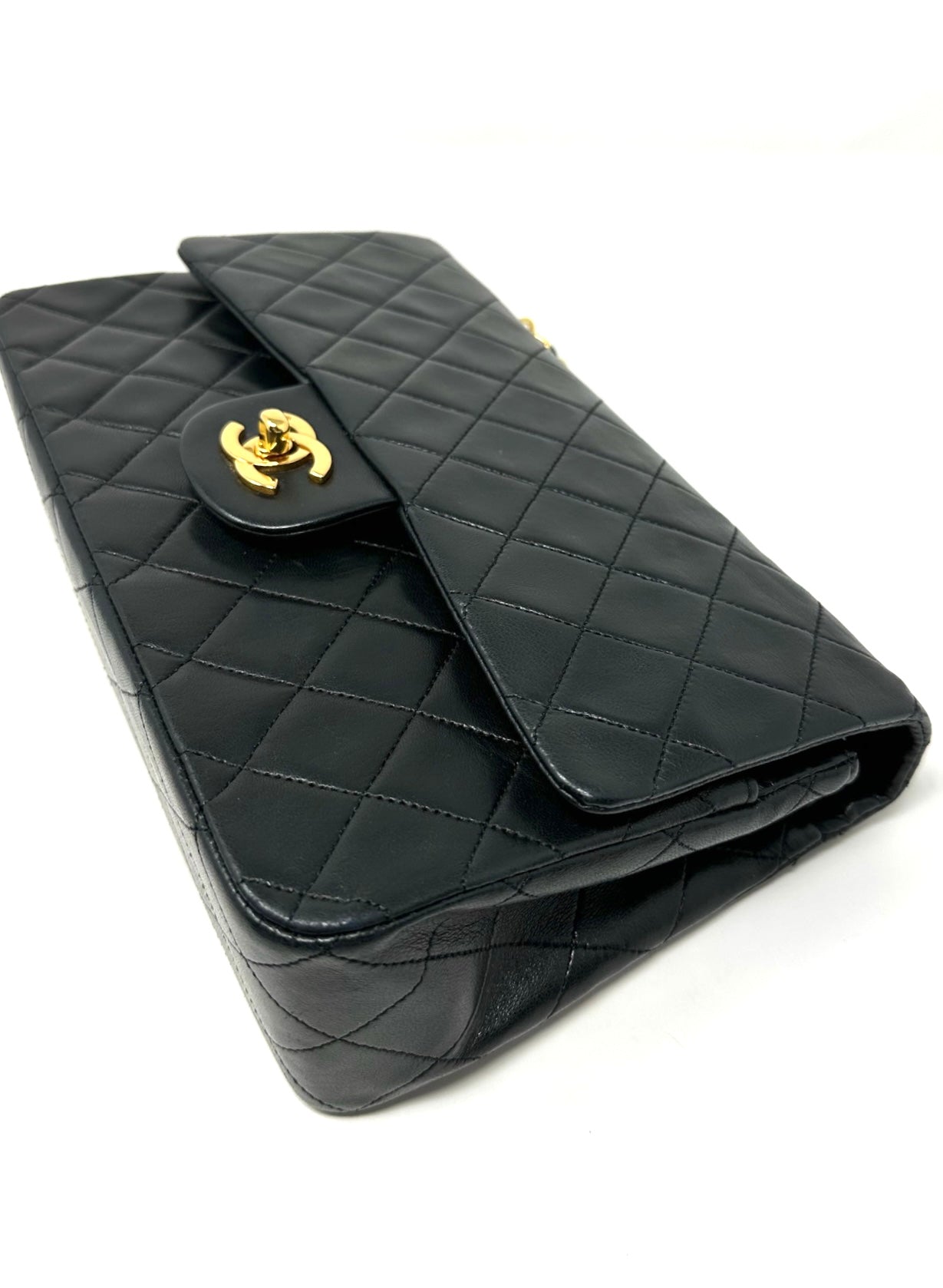 Classic Medium Double Flap Black Lambskin