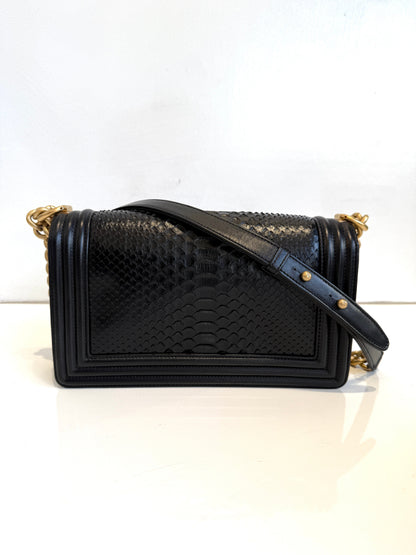 Medium Boy Bag Python Noir