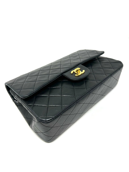 Classic Medium Double Flap Black Lambskin