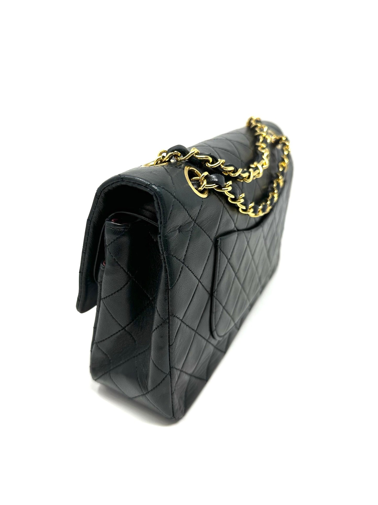 Classic Medium Double Flap Black Lambskin