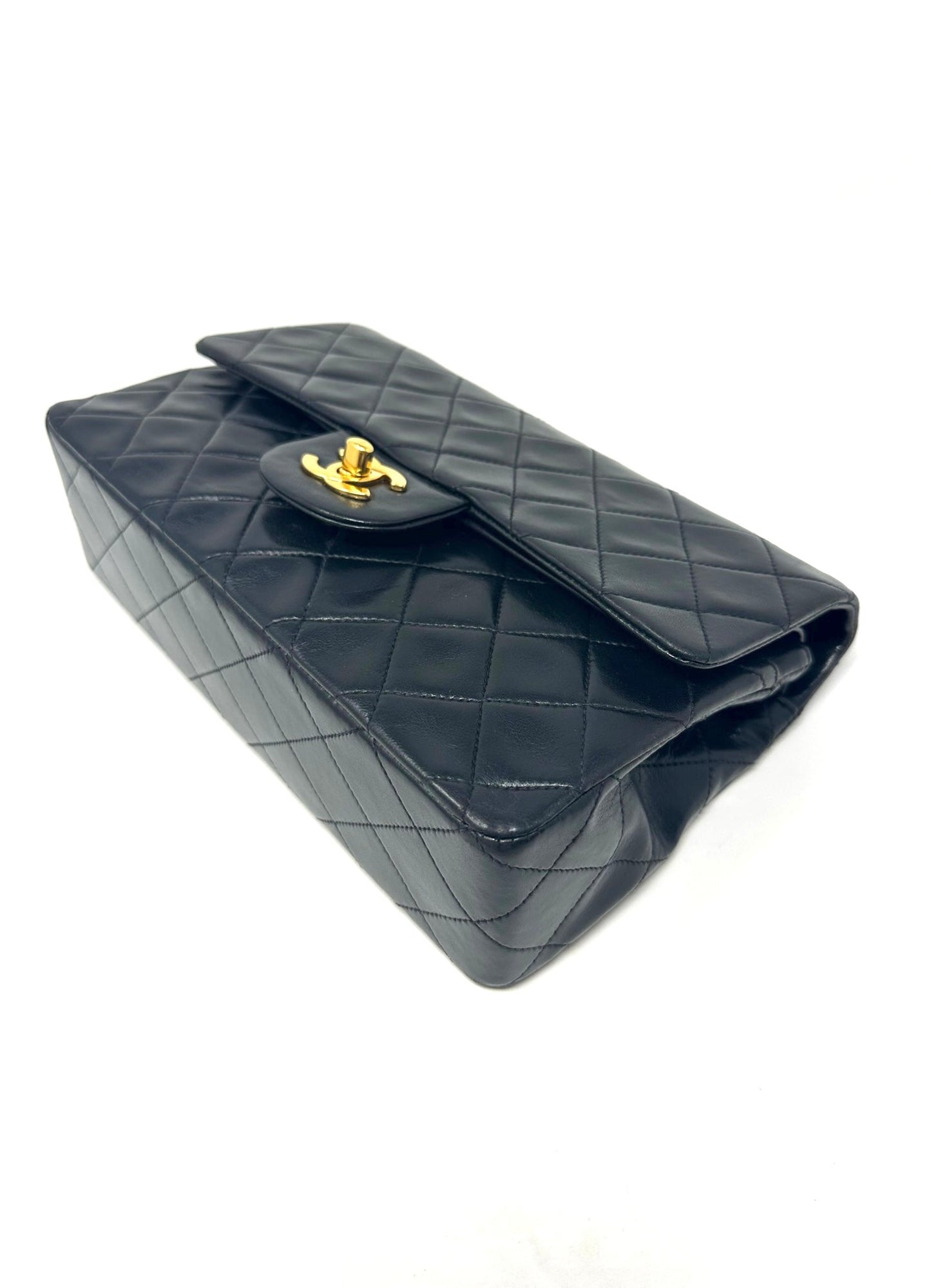 Classic Small Double Flap Black Lambskin