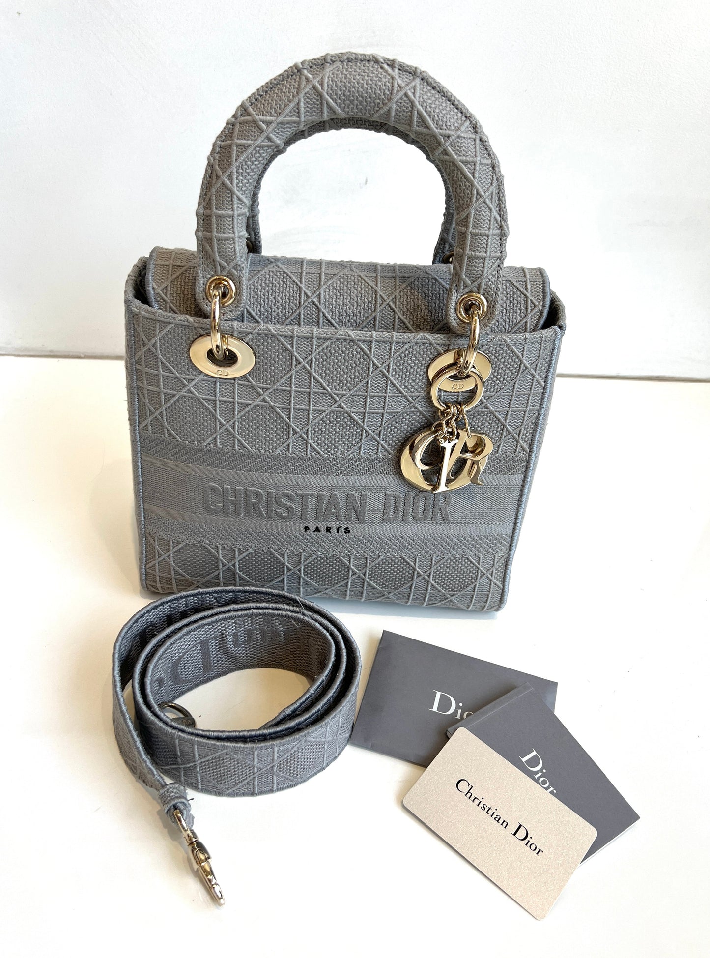 Lady Dior Medium Cannage Grey