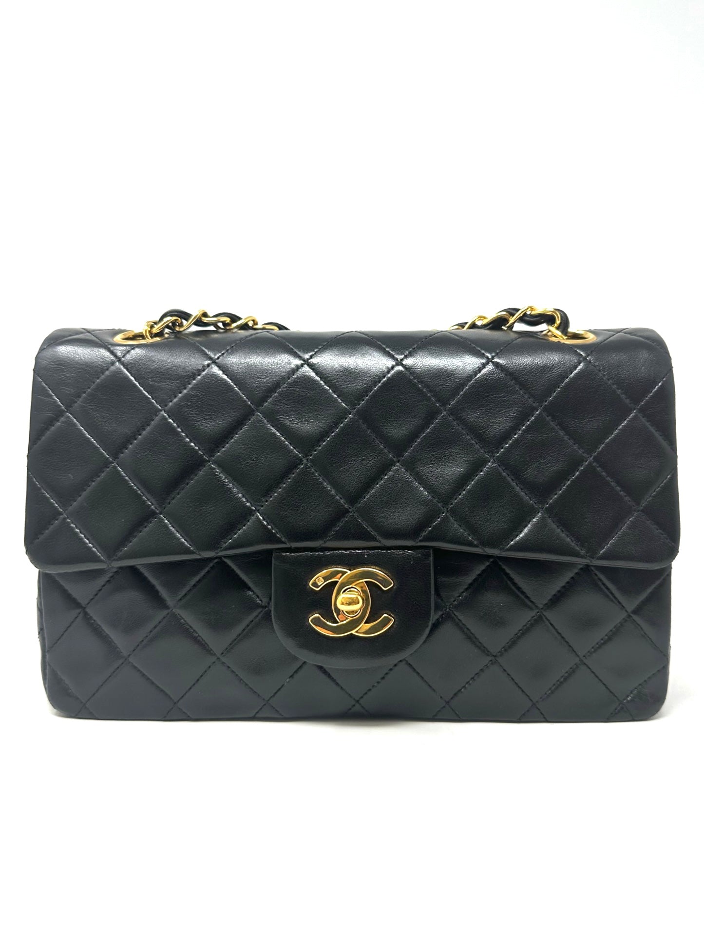 Classic Small Double Flap Black Lambskin