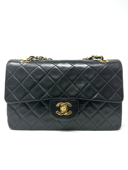 Classic Small Double Flap Black Lambskin