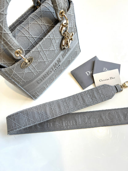 Lady Dior Medium Cannage Grey