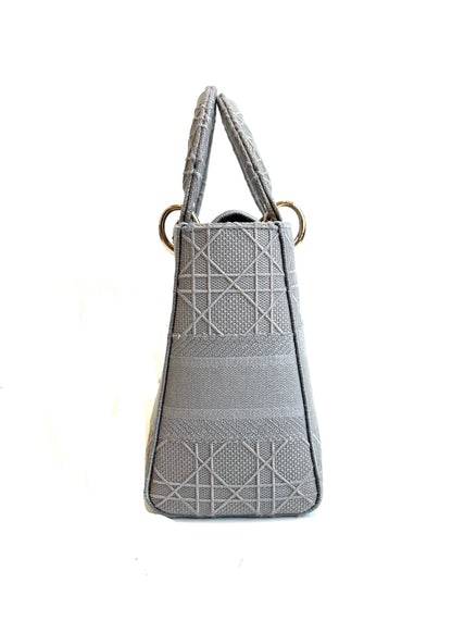 Lady Dior Medium Cannage Grey