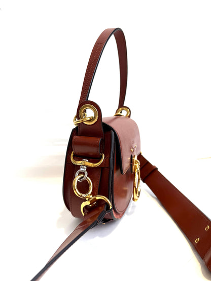 Tess Small Crossbody Bag in Sepia Brown
