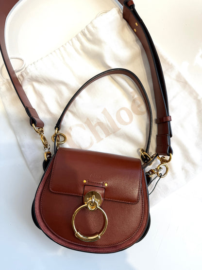 Tess Small Crossbody Bag in Sepia Brown