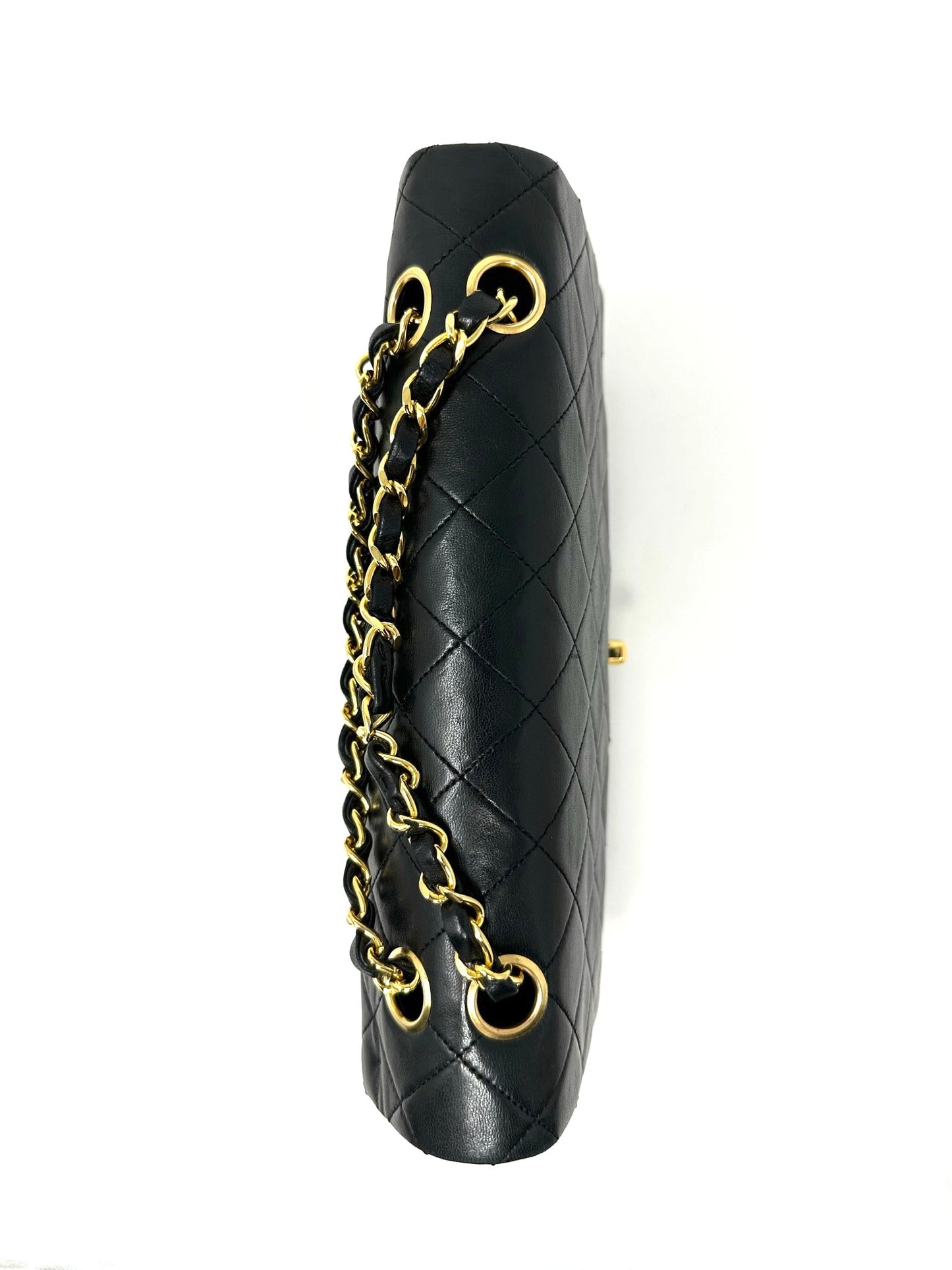 Classic Medium Double Flap Black Lambskin