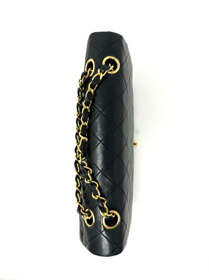 Classic Medium Double Flap Black Lambskin