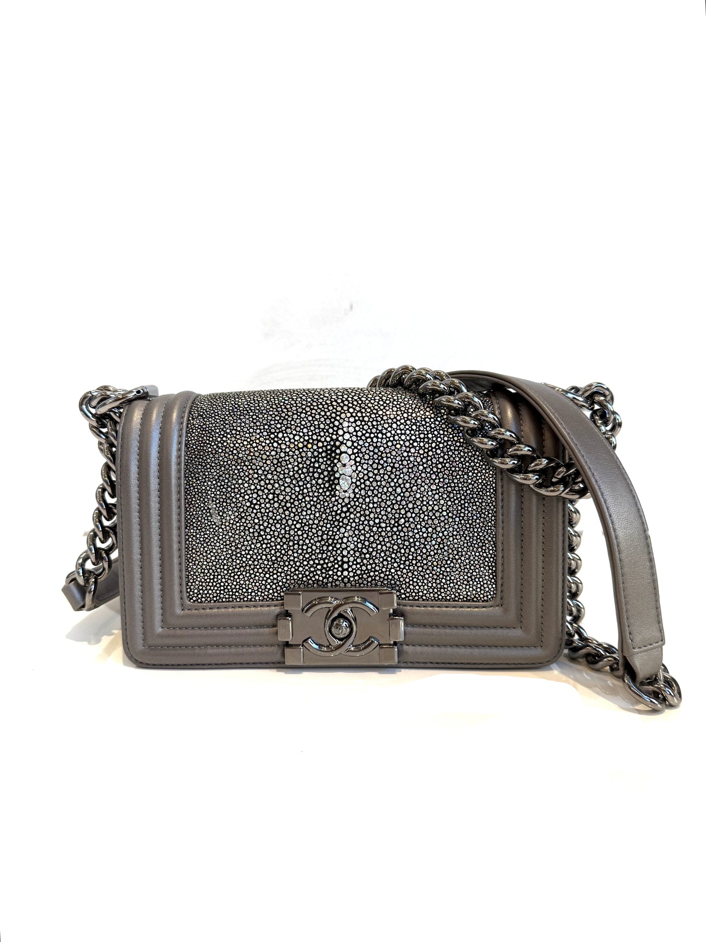 Small Boy Bag Stingray Grey