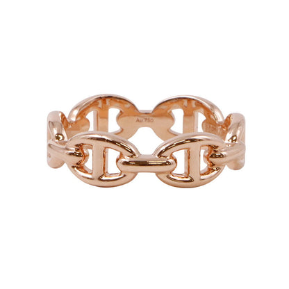 HERMES Chaine d'Ancre Anchene Ring Size PM/54 18K Pink Gold