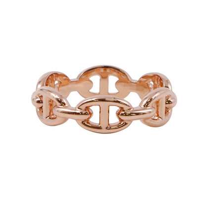 HERMES Chaine d'Ancre Anchene Ring Size PM/54 18K Pink Gold