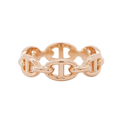 HERMES Chaine d'Ancre Anchene Ring Size PM/55/#15 18K Pink Gold