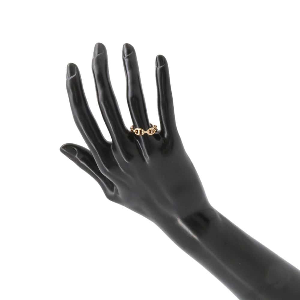 HERMES Chaine d'Ancre Anchene Ring Size PM/55/#15 18K Pink Gold