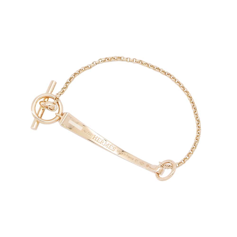 HERMES Bracelet "Clou de Forge" Size ST 18K Pink Gold