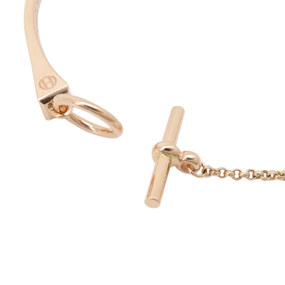 HERMES Bracelet "Clou de Forge" Size ST 18K Pink Gold
