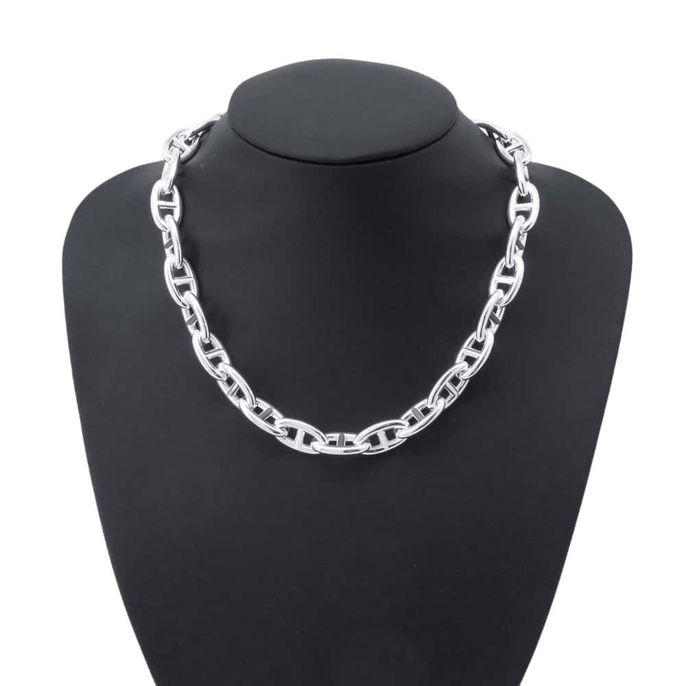 HERMES Chaine d'Ancre Necklace 29 frames Size GM SV925
