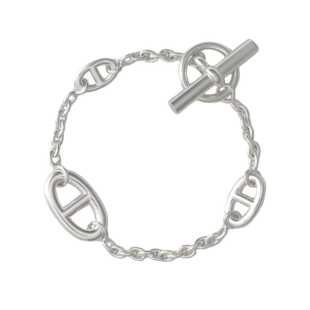 HERMES Chaine d'Ancre Farandole Bracelet Size LG SV925