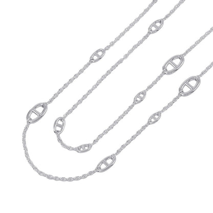 HERMES Chaine d'Ancre Farandole Necklace Size 120 SV925