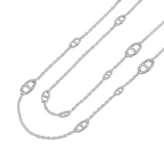 HERMES Chaine d'Ancre Farandole Necklace Size 120 SV925