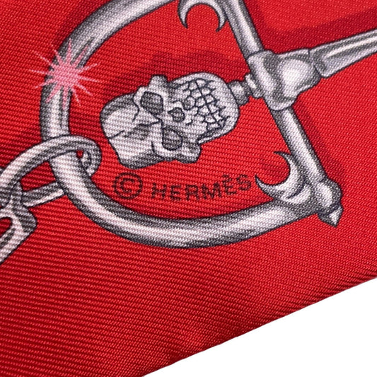 HERMES Twilly C'est la Fête Rose Bonbon / Orange / Red Silk100%