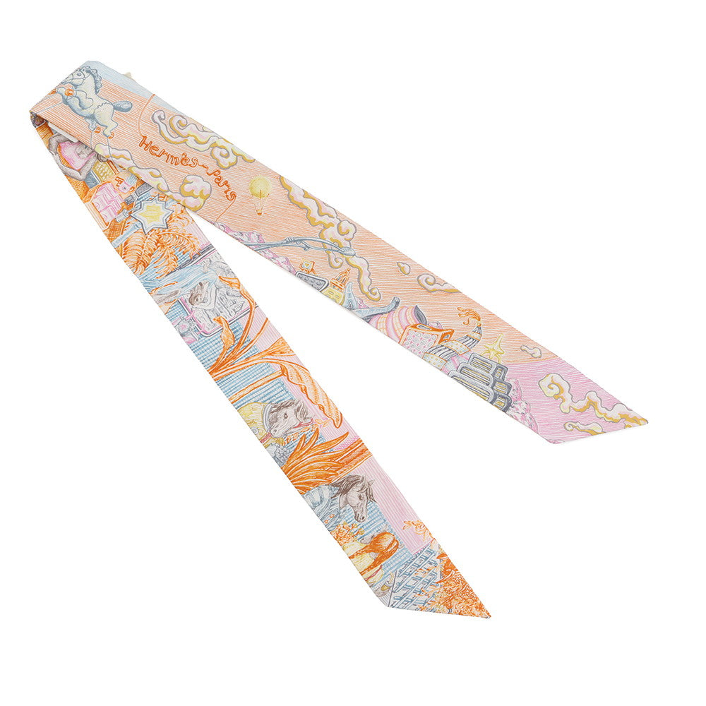 HERMES Twilly City of Light Orange/Petrol/Verose Silk