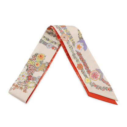 HERMES Twilly Brides de Gala Vanilla/Orange/Khaki Silk100%