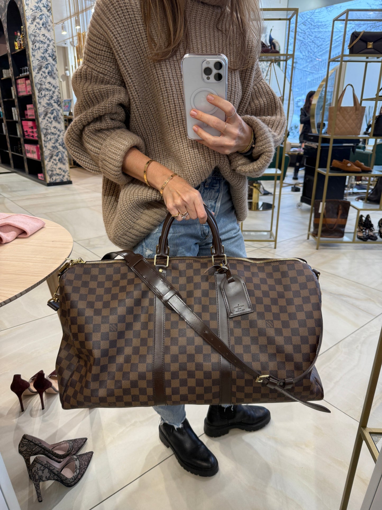 Keepall Bandoulière 55 Damier Ebene