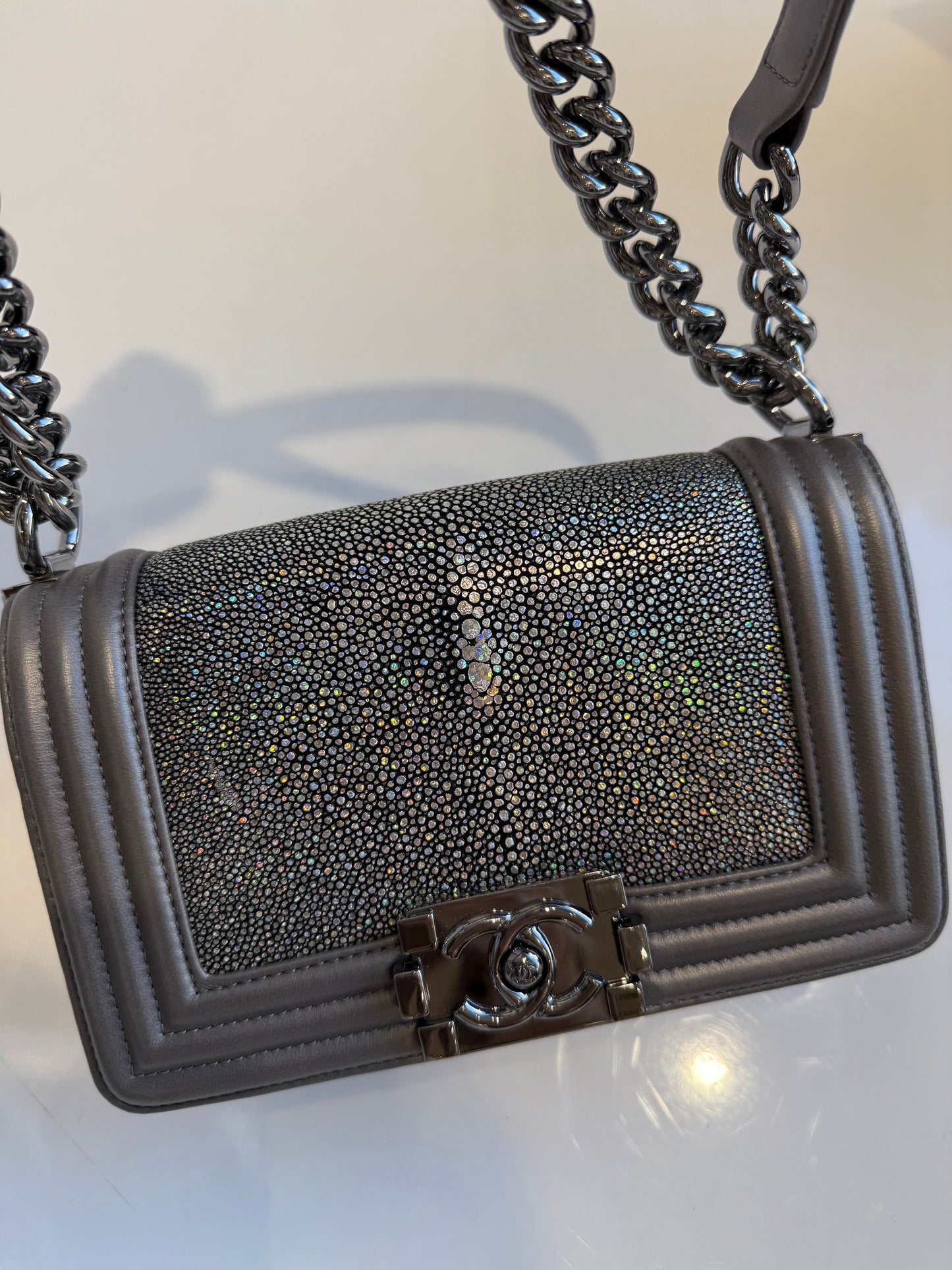 Small Boy Bag Stingray Grey