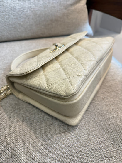 Trendy CC Small Ivory Caviar Leather