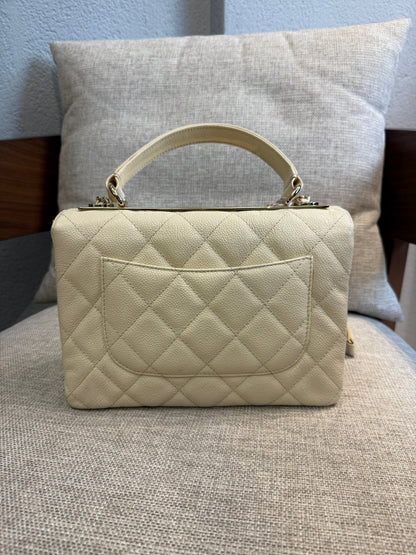 Trendy CC Small Ivory Caviar Leather
