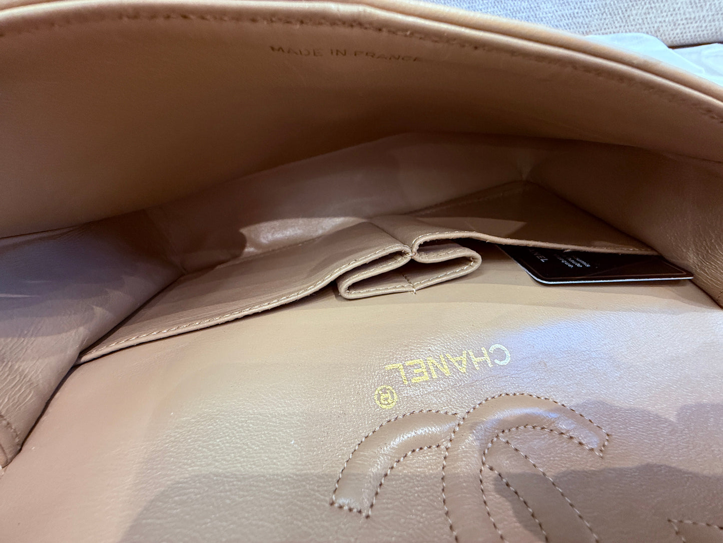 Classic Double Flap Small in Beige Lambskin 24K Gold Hardware