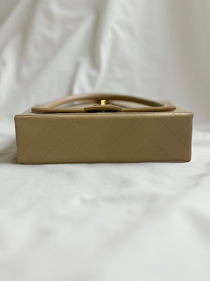 Classic Double Flap Small in Beige Lambskin 24K Gold Hardware