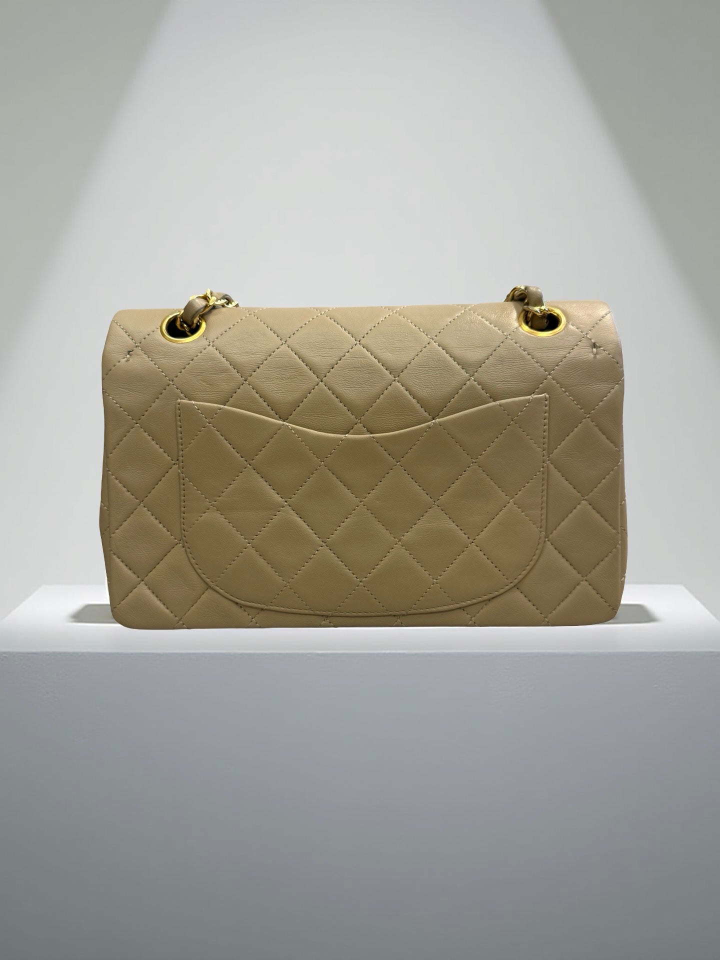 Classic Double Flap Small in Beige Lambskin 24K Gold Hardware