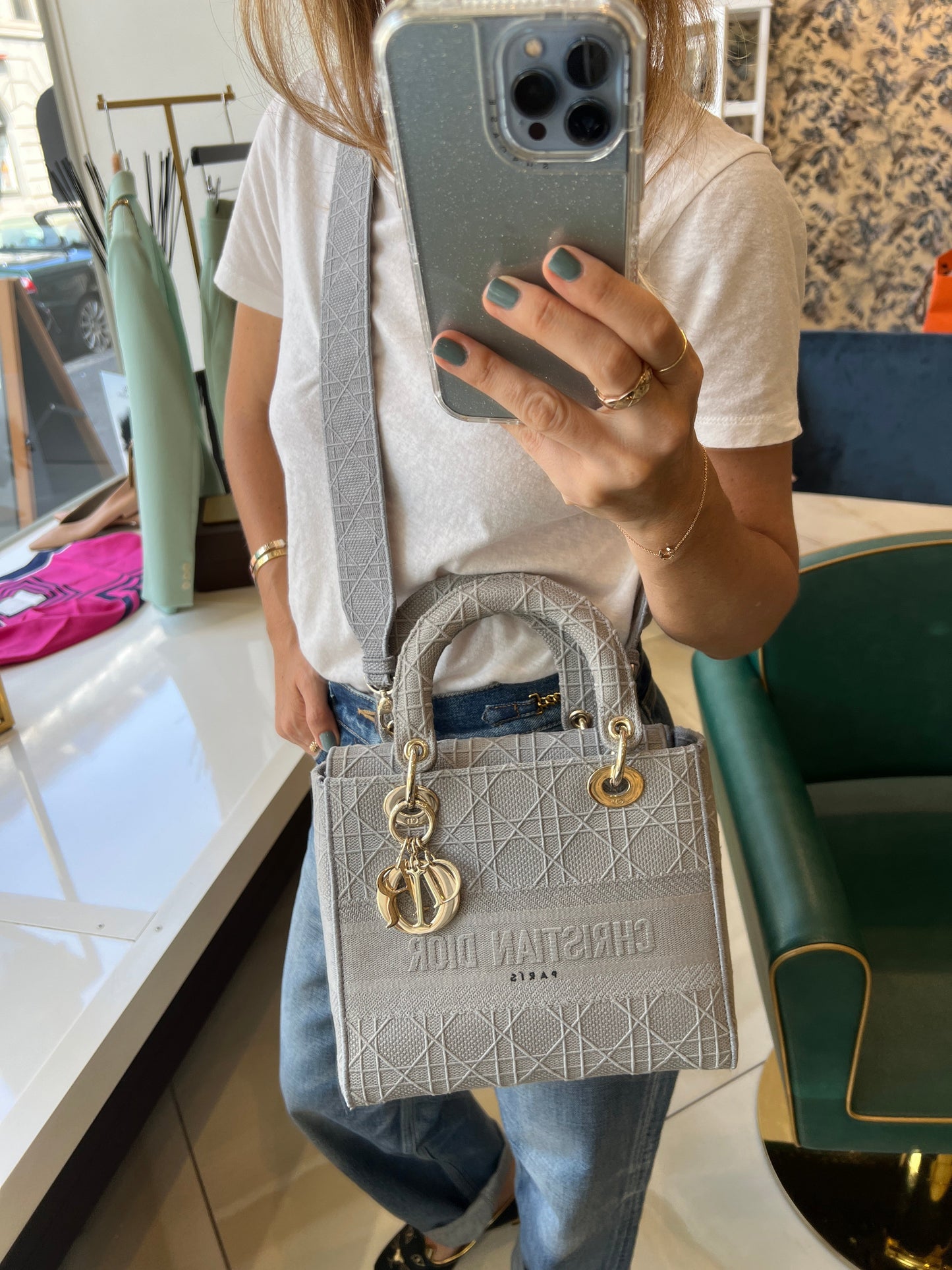 Lady Dior Medium Cannage Grey