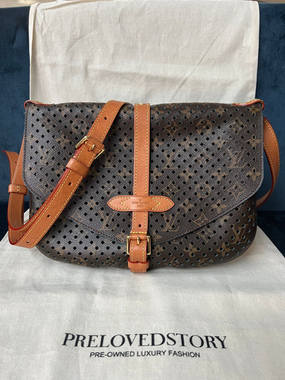Limited Edition Monogram Flore Perforated Saumur Bag