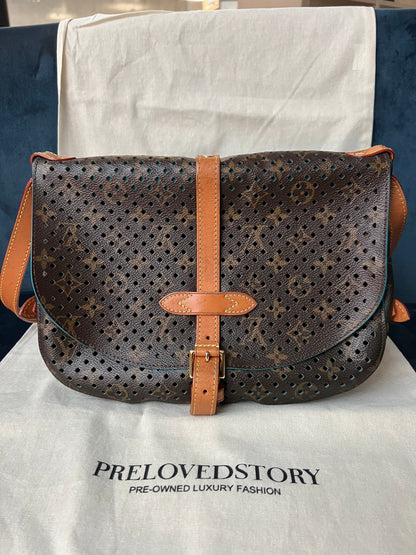 Limited Edition Monogram Flore Perforated Saumur Bag