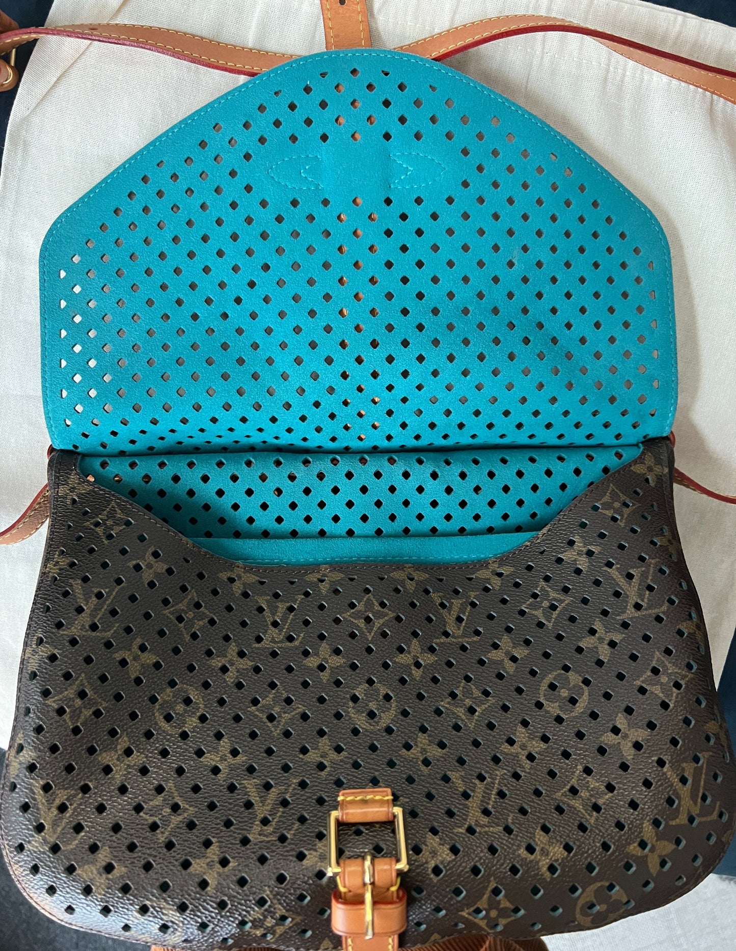 Limited Edition Monogram Flore Perforated Saumur Bag